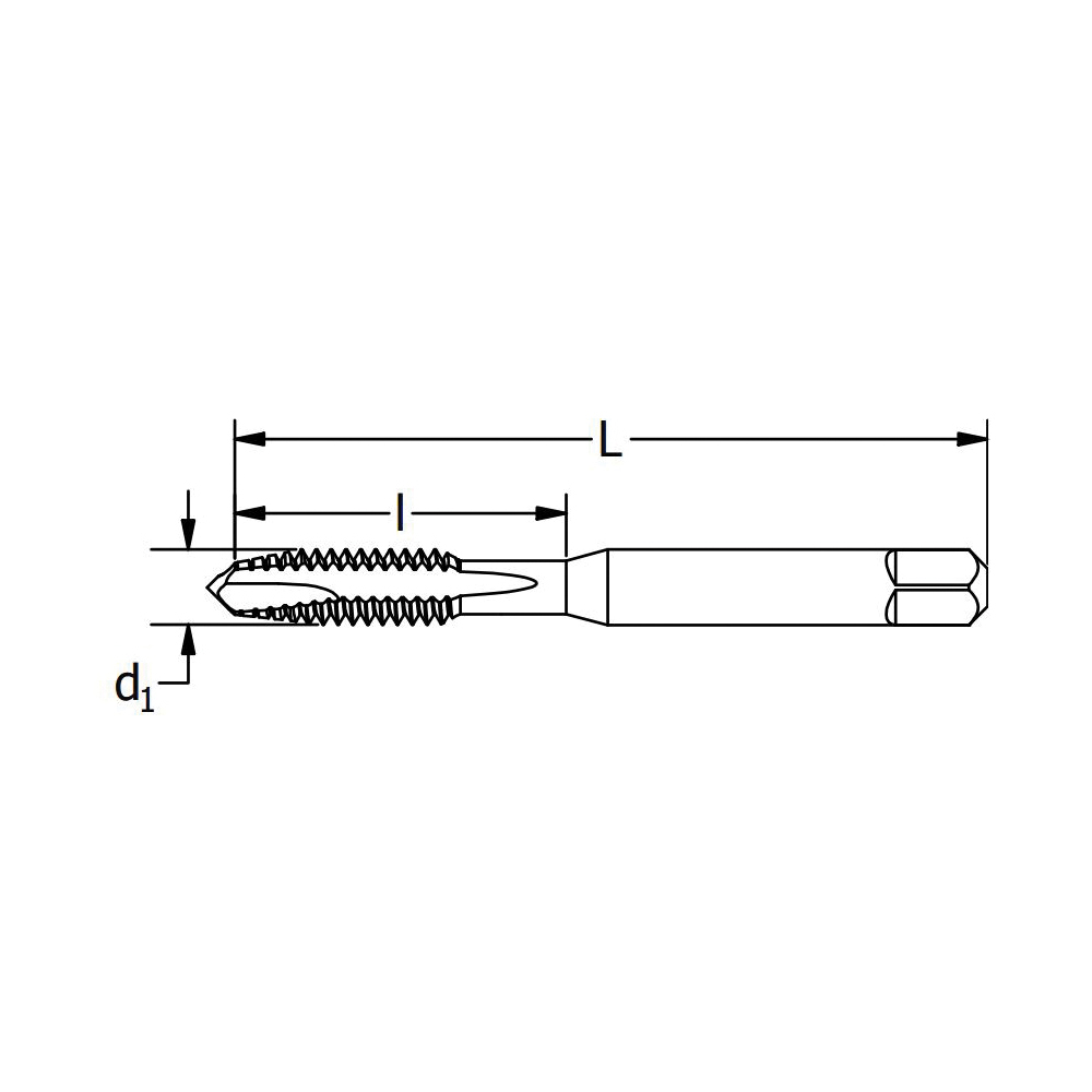 Greenfield Threading Vermont Tap and Die&reg; 280207 SPHD CNC Heavy Duty Spiral Point Machine Tap, Right Hand Cutting, #10-24 Thread, H3 Thread Limit, Plug Chamfer, 3 Flutes, TiN Coated, HSS