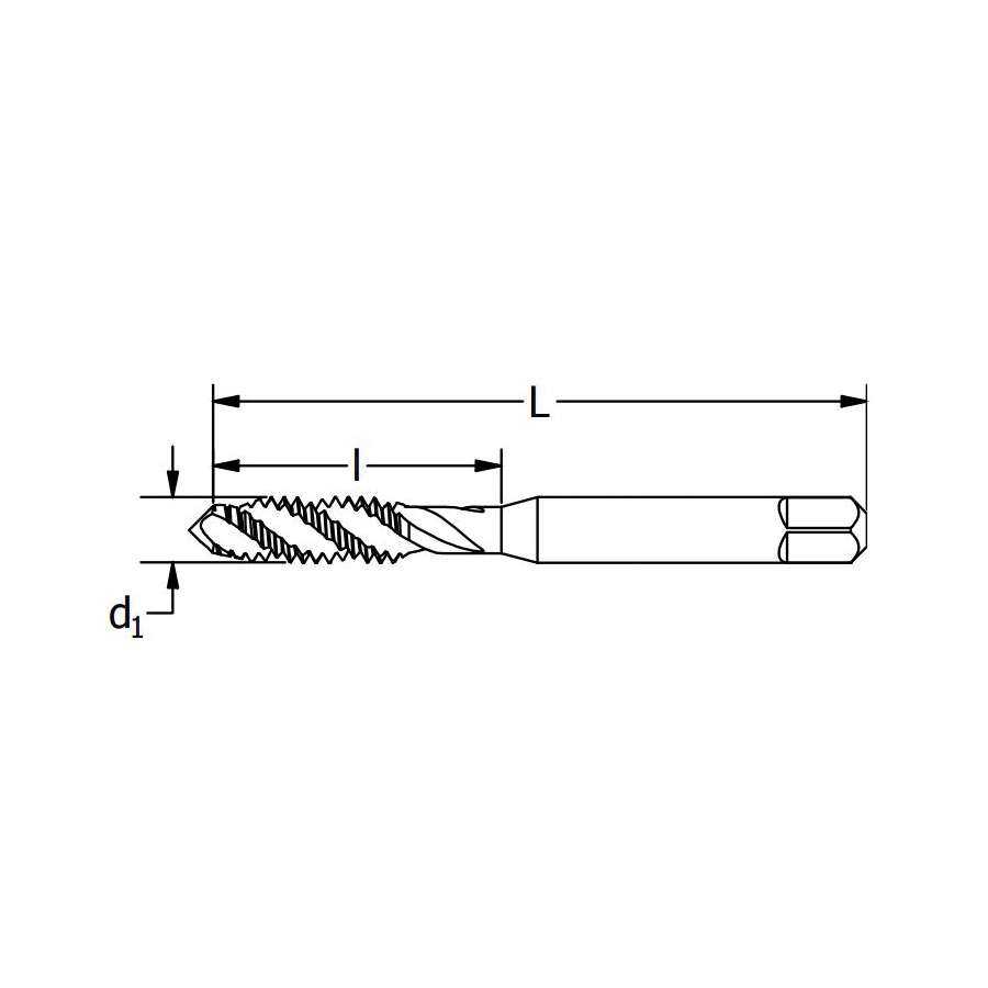 Greenfield Threading Vermont Tap and Die&reg; 282450 SFHD General Purpose Heavy Duty Spiral Flute Machine Tap, Right Hand Cutting, 5/16-18 Thread, H3 Thread Limit, Plug Chamfer, Right Hand Flute Direction, 3 Flutes, Steam Oxide, HSS