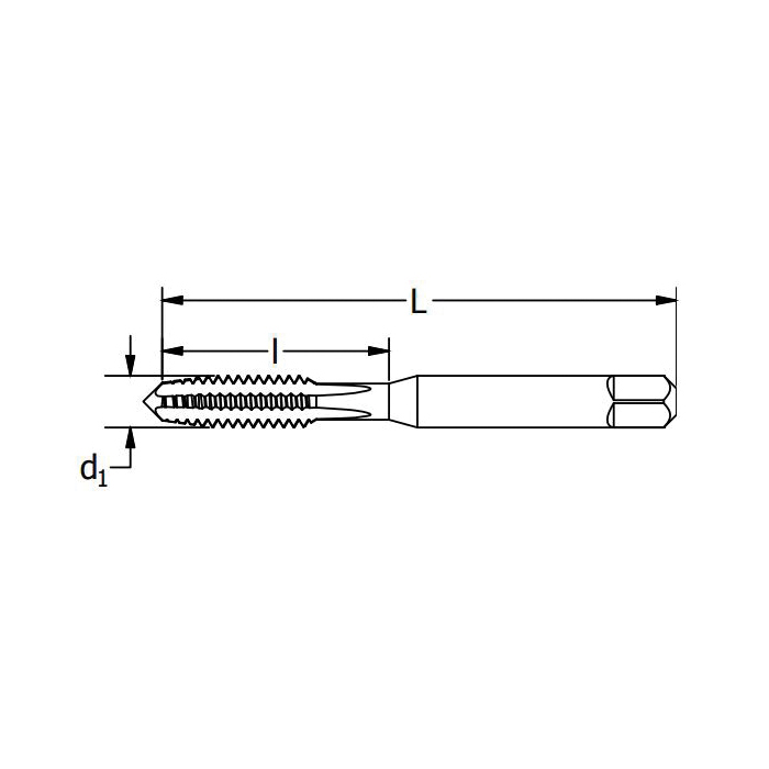 Greenfield Threading Vermont Tap and Die&reg; 300047 HTGP-TN General Purpose Standard Straight Flute Hand Tap, Right Hand Cutting, #0-80 Thread, H2 Thread Limit, Plug Chamfer, 2 Flutes, TiN Coated, HSS