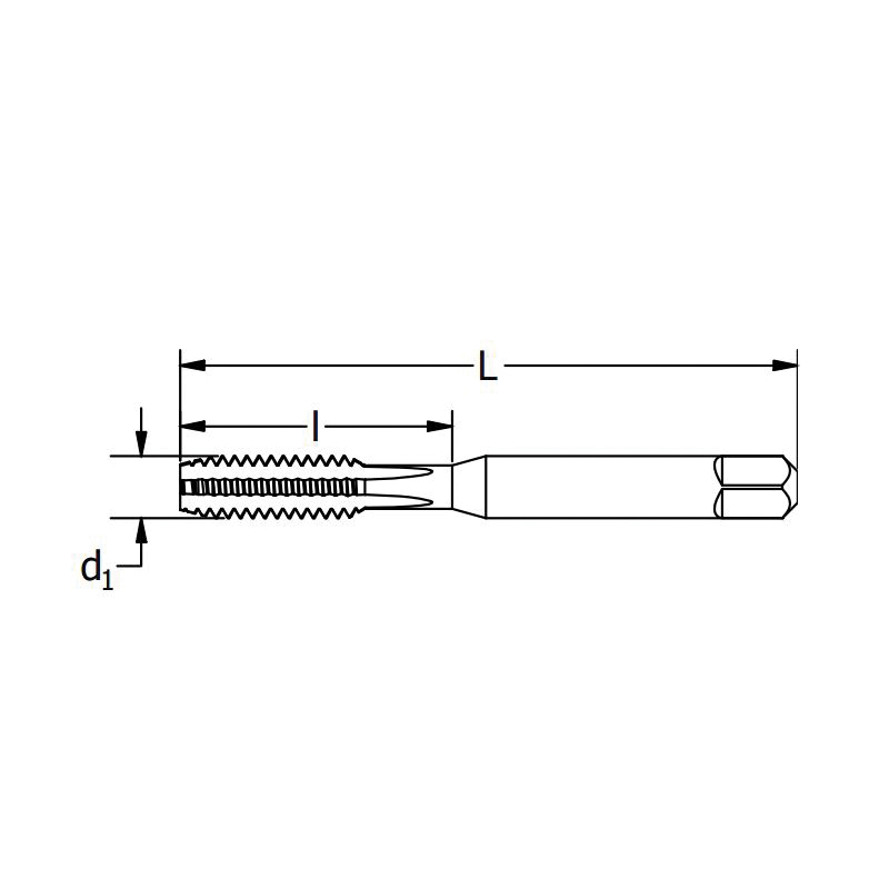Greenfield Threading Vermont Tap and Die&reg; 300217 HTHM-TC High Performance Straight Flute Hand Tap, Right Hand Cutting, 5/16-18 Thread, H3 Thread Limit, Semi-Bottoming Chamfer, 4 Flutes, TiCN Coated, HSS-E