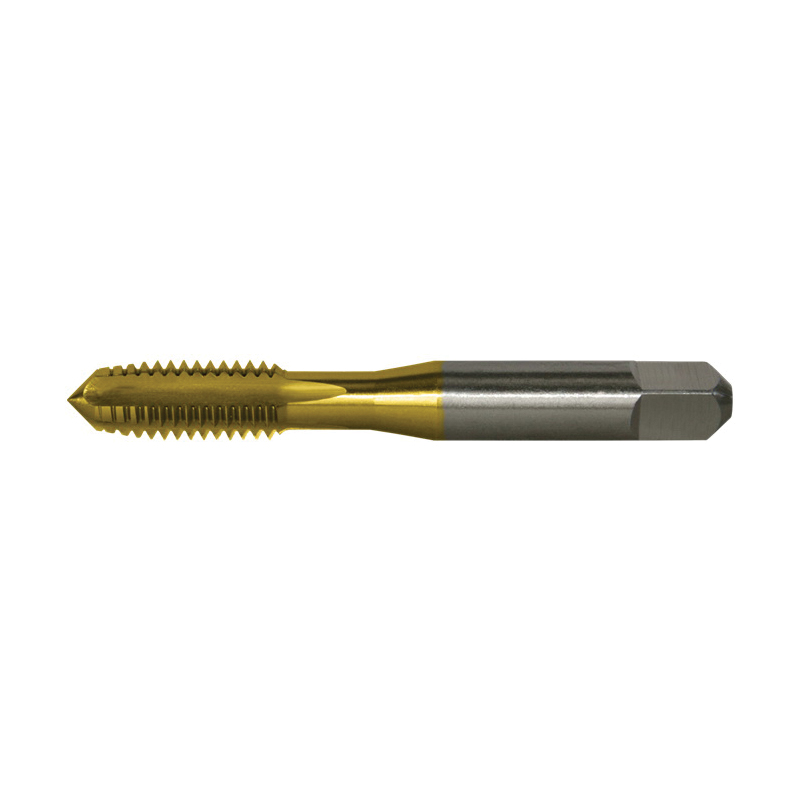 Greenfield Threading Vermont Tap and Die&reg; 300278 HTGP-TN General Purpose Standard Straight Flute Hand Tap, Right Hand Cutting, #2-56 Thread, H2 Thread Limit, Tapered Chamfer, 3 Flutes, TiN Coated, HSS