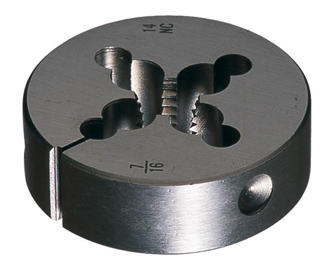 Greenfield Threading 400369 6382 Adjustable Die, 7/16-14 Thread UNC Thread, 0.375 in THK, 1 in OD Die, HSS