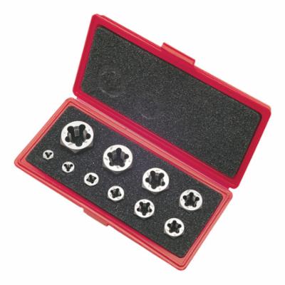 Greenfield Threading 403520 377 Hexagonal Standard Die Set, 10 Pieces, 1/4-20 to 1/2-20, UNC/UNF Thread, Carbon Steel, Bright