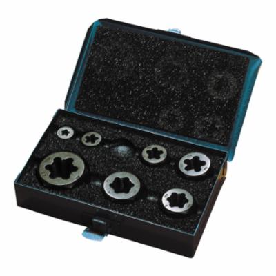 Greenfield Threading 403522 377 Hexagonal Standard Die Set, 7 Pieces, M6x1 to M20x2.5, Carbon Steel, Bright