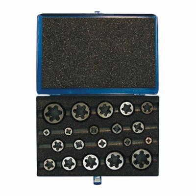 Greenfield Threading 403595 377 Hexagonal Standard Die Set, 20 Pieces, 1/4-20 to 1-14, UNC/UNF Thread, Carbon Steel, Bright