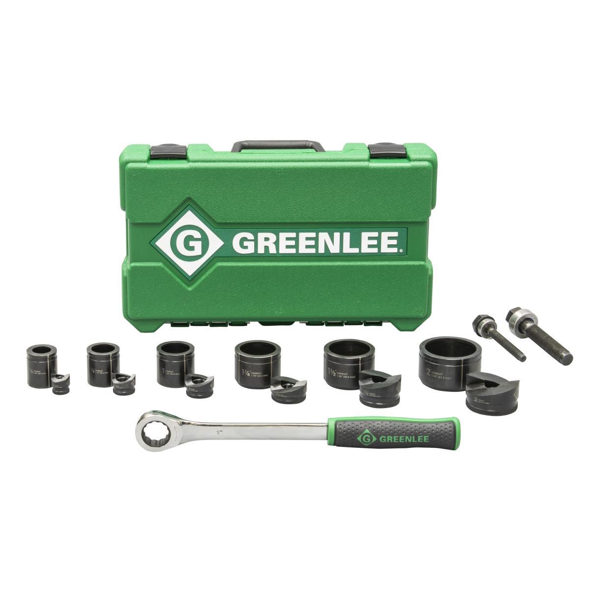 Greenlee® Slug-Buster® 7235BB Manual Knockout Punch Die Kit, 10 ga Capacity, For Use With Battery Powered, Hydraulic Ratchet Driver and Greenlee® KRW-1 High Leverage Ratchet Wrench, 1/2 to 1-1/4 in Conduit/Pipe, Mild Steel