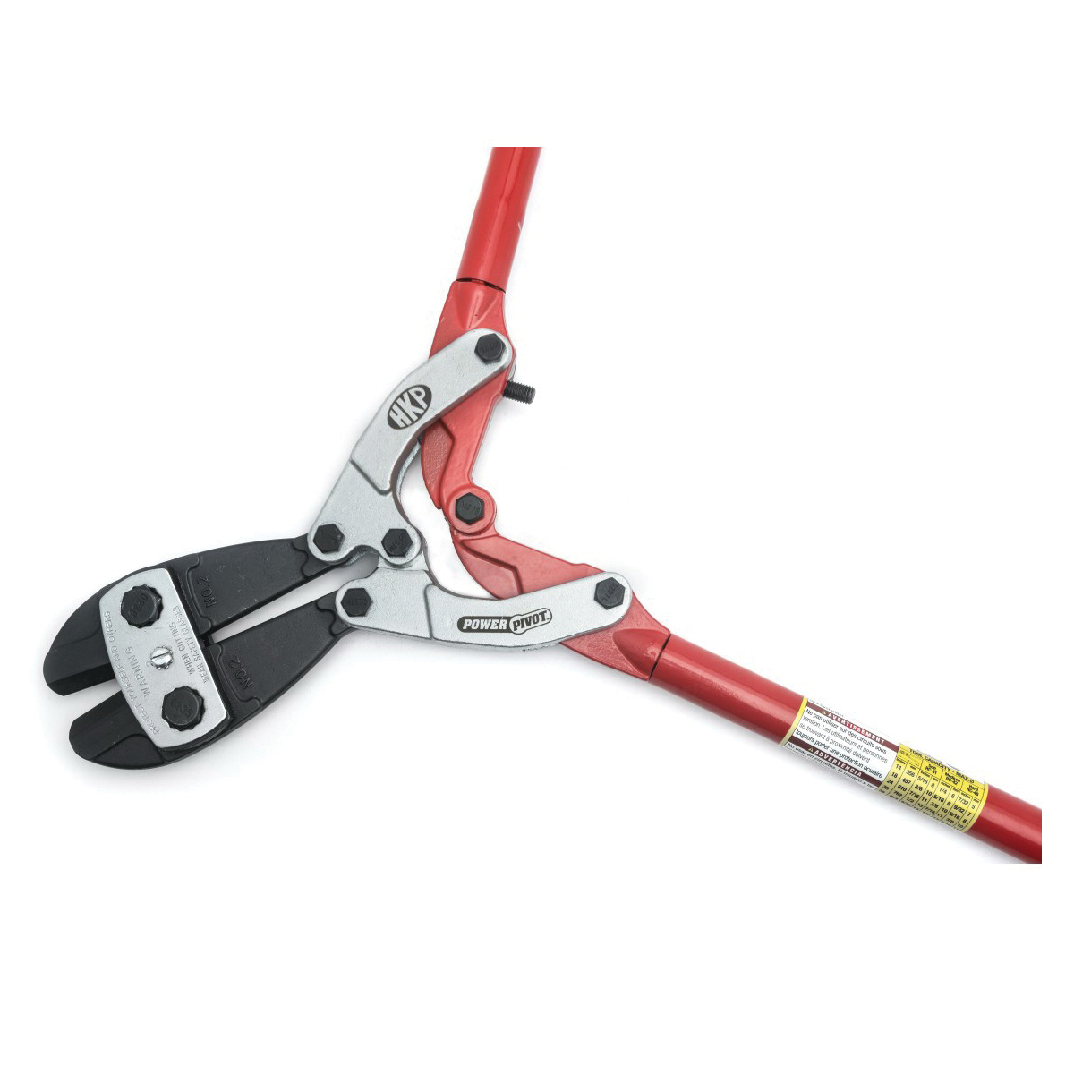 Crescent&reg; 0090MCP Bolt Cutter, 3/8 in Soft, 5/16 in Medium, 9/32 in Hard Materials Cutting, 18.55 in OAL, Center Cut, Steel Jaw