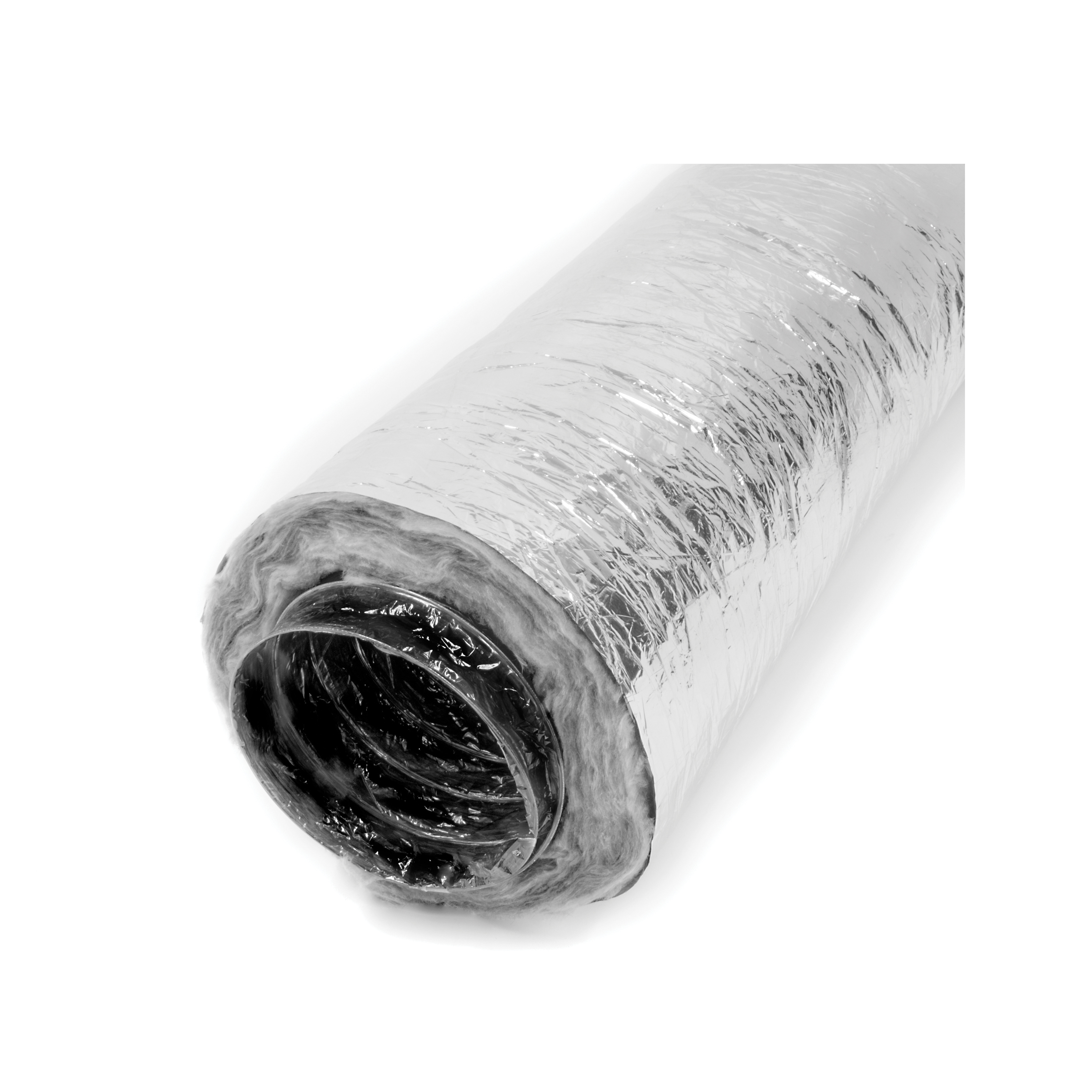 Hart & Cooley® FB218 10 25 Insulated Class 1 Flexible Air Duct, 10 in ID x 25 ft L, 5000 fpm Flow Rate, R8 Insulation, Polyester/Metalized Polyester, Domestic