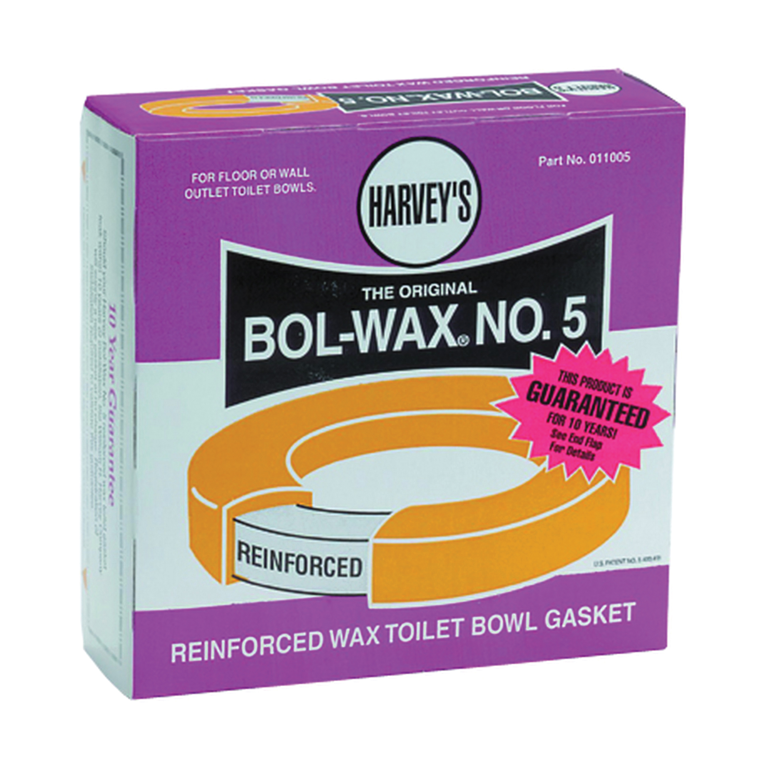 Harvey&reg; 011005 Reinforced Wax Gasket, Bol-Wax&reg; No. 5, For Use With Floor and Some Wall Bowl, Urethane