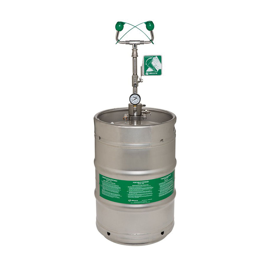 Haws&reg; 7603 Air-Pressurized Portable Emergency Eyewash, 15 gal Capacity, Stainless Steel Tank, 0.25 gpm Flow Rate, Air Pressure Operation, ANSI Z358.1-2014, cCSAus Certified
