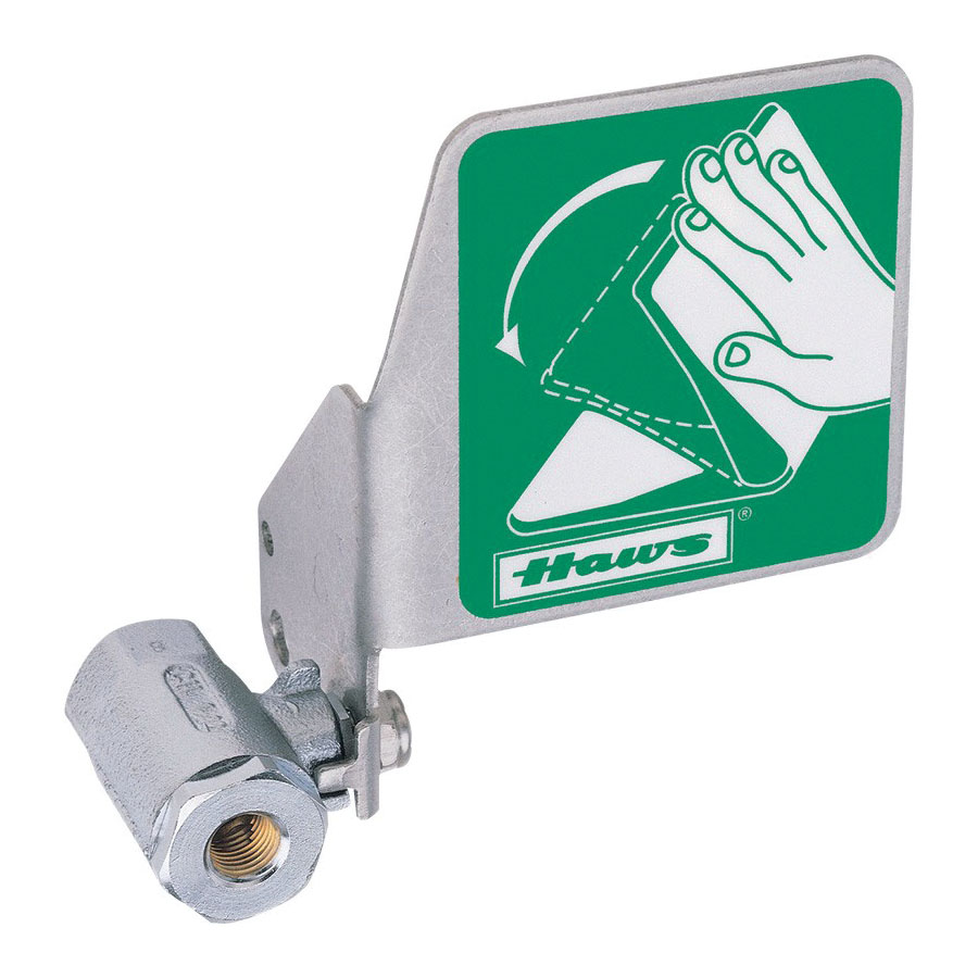 Haws&reg; SP225 Stay Open Ball Valve With Stainless Steel Push Flag, For Use With Eyewashes, ANSI Z358.1