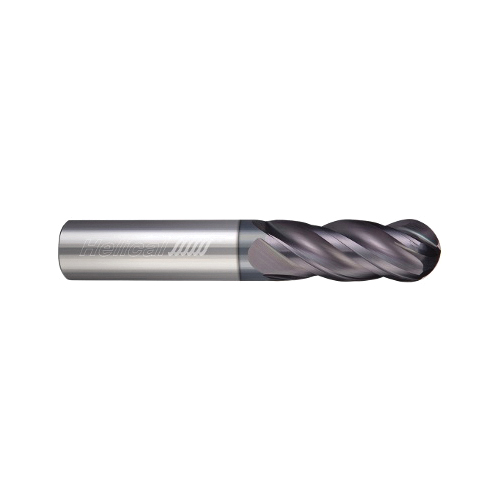 product GARR 04047 190MA Ball End Center Cutting Single End Stub Length End Mill, 3/32 in Dia Cutter, 3/16 in Length of Cut, 4 Flutes, 1/8 in Dia Shank, 1-1/2 in OAL, TiALN Coated