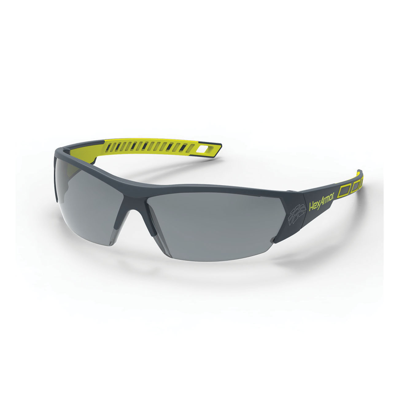 HexArmor&reg; 11-14006-08 MX250 Safety Eyewear, TruShield&reg;, Variomatic Dark Lens, Half-Frame Frame, Gray, TPE Frame, Polycarbonate Lens, ANSI Z87.1.2020, CE EN 166, CSA Z94.3, High Impact Rated Z87+