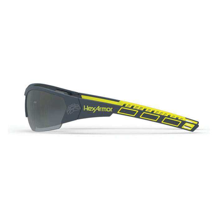 HexArmor&reg; 11-14006-08 MX250 Safety Eyewear, TruShield&reg;, Variomatic Dark Lens, Half-Frame Frame, Gray, TPE Frame, Polycarbonate Lens, ANSI Z87.1.2020, CE EN 166, CSA Z94.3, High Impact Rated Z87+