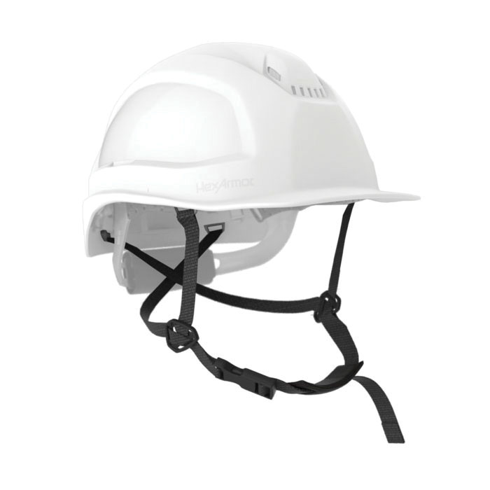 HexArmor&reg; Ceros&reg; 17-11001 Chin Strap, 4 Mounting Points, Black, For Use With Ceros&reg; XP200, XP250, XP200E, XP250E, XP450A and XP500IES Safety Helmet