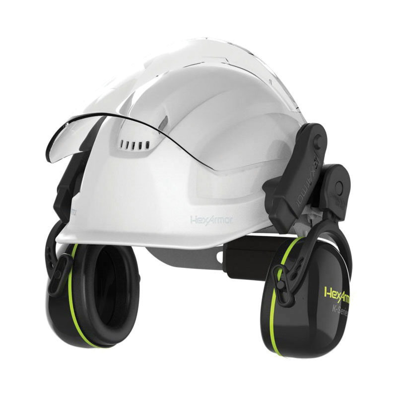 HexArmor&reg; Ceros&reg; K-Series&trade; 17-18002 K2M Universal Magnetic Mechanical Earmuffs, For Use With Ceros&reg; XP Click-and-Go&reg; Magnetic Face Shield Kit, Click-and-Go&reg; Magnetic Helmet Adapter, Ceros&reg; XP250, XP250E, XP450A, XP450AE and XP250IES Safety Helmet, ABS
