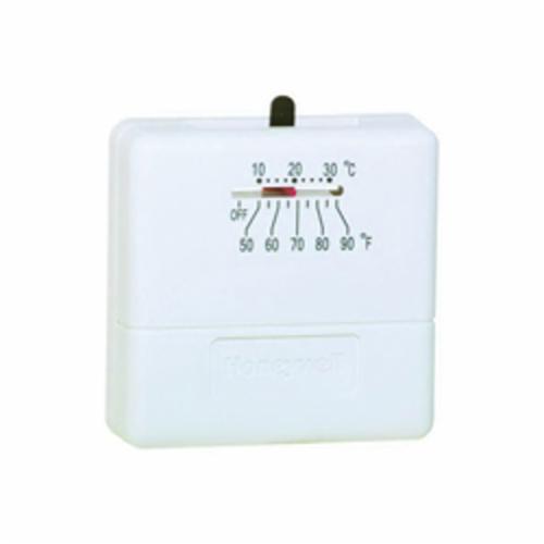 Honeywell TS812A1007/U Thermostat, Non-Programmable Thermostat, 3 deg F Differential, SPST Action, Snap Action Switch, R, W Terminal