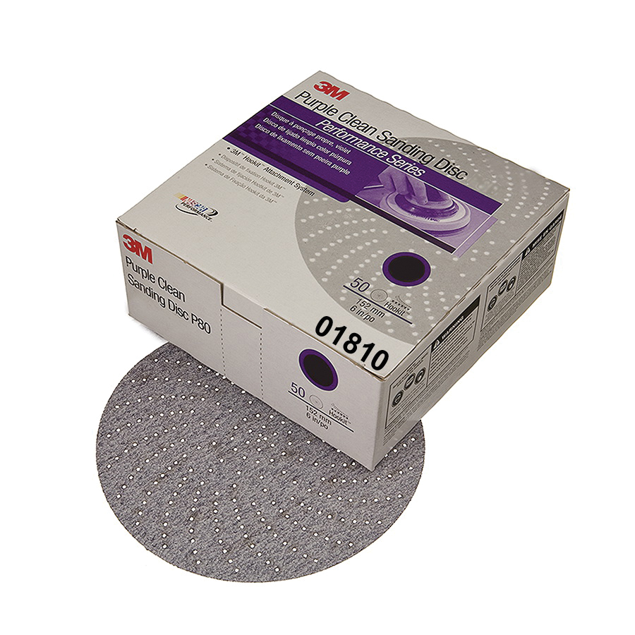 product 3M™ Hookit™ Microfinishing Film Disc 268L, 30 Mic 3MIL, Type D, 3 in x 7/8 in, Die 300M, 100/Carton, 1000 ea/Case
