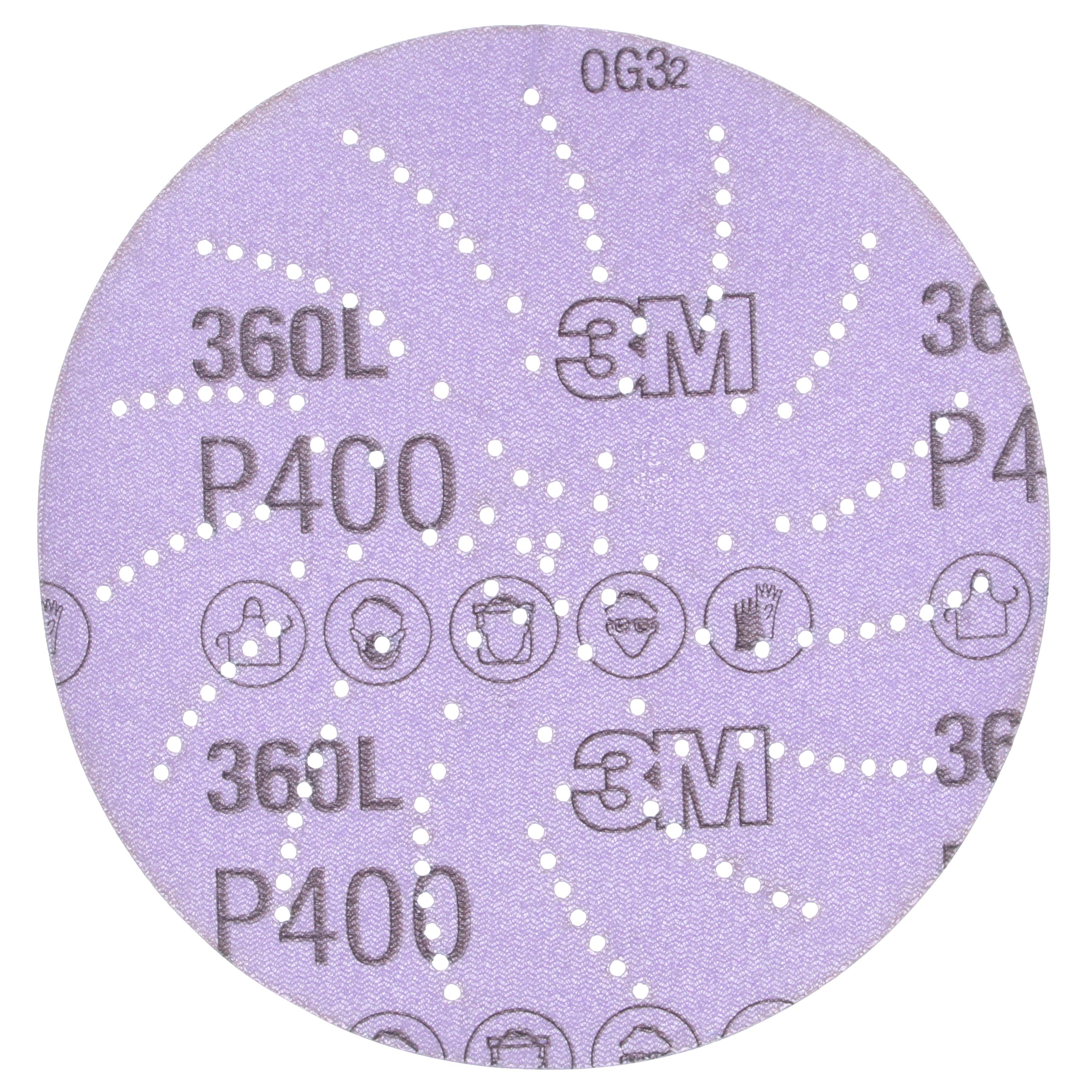 Hookit&trade; 7010362006 236U Disc, 5 in Dia Disc, P400 Grit, Aluminum Oxide Abrasive, Paper Backing