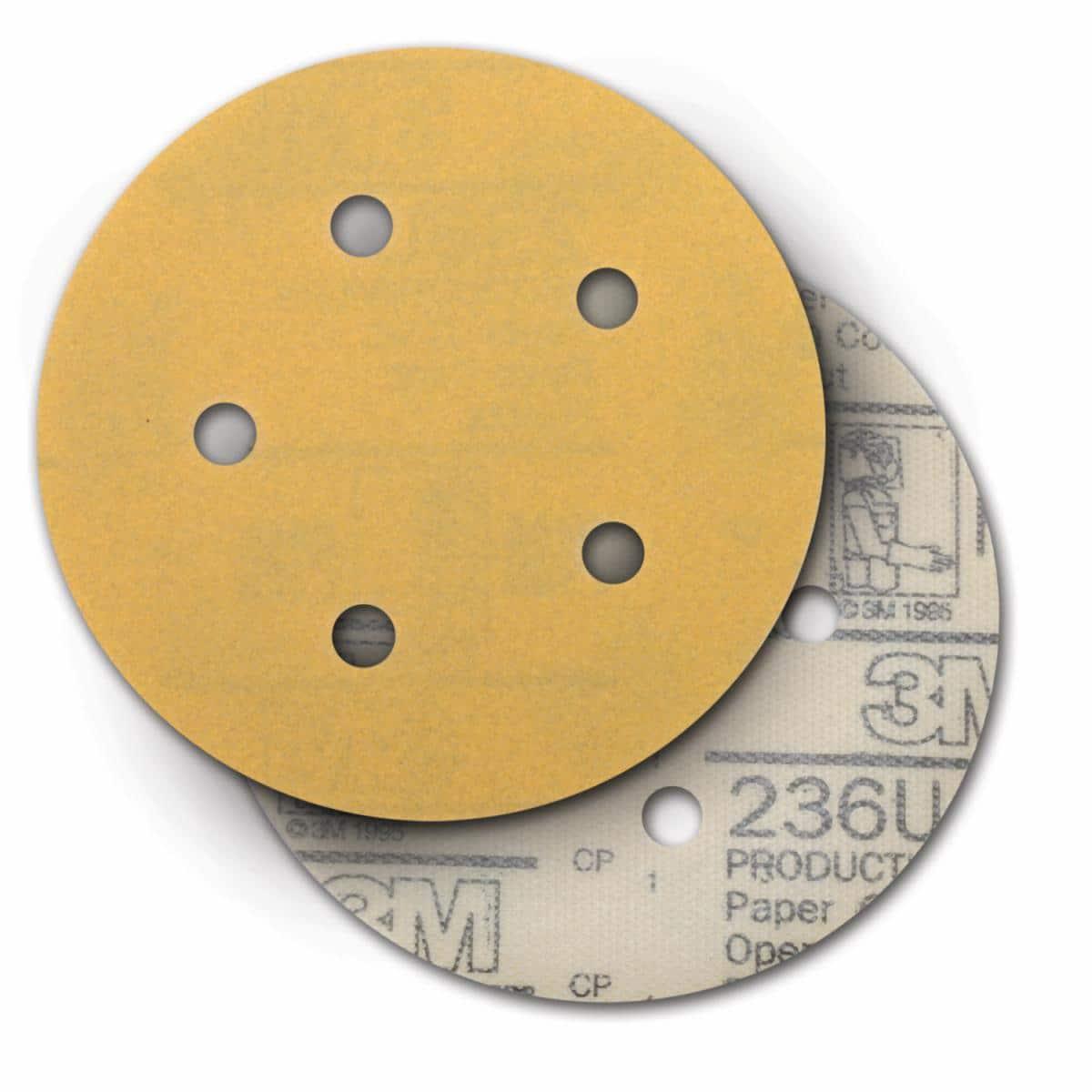 product 3M Xtract™ Paper Disc 236U, 55505, P500 C-weight, 5 in, Die 500LG, 50/Carton, 250 ea/Case