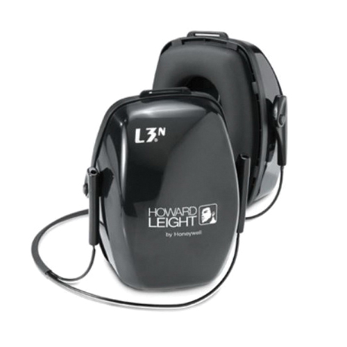 Howard Leight by Honeywell 1011996 Leightning&reg; L3N Neckband Earmuffs, 28 dB Noise Reduction, Black, Behind-the-Neck Band Position, ISO 9001/2000, EC1303