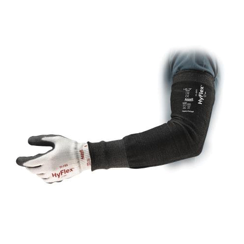HyFlex&reg; 11250180-N Narrow Cut-Resistant Arm Protection Sleeve With INTERCEPT&trade; Technology, 18 in L, HPPE, Gray