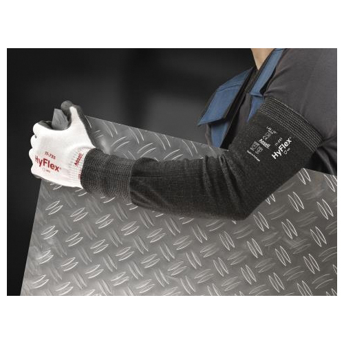 HyFlex&reg; 11250180-N Narrow Cut-Resistant Arm Protection Sleeve With INTERCEPT&trade; Technology, 18 in L, HPPE, Gray