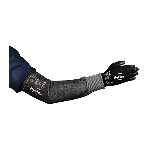 HyFlex&reg; 11280220-W Medium Duty Wide Cut-Resistant Arm Protection Sleeve With INTERCEPT&trade; Technology, 22 in L, HPPE, Gray