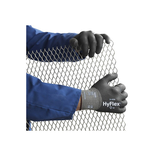 HyFlex&reg; 11539060 11-539 Light Duty Cut-Resistant Gloves, XS, Foam Nitrile Coating, Intercept&trade;, Knit Wrist Cuff, Resists: Abrasion, Cut, Puncture and Tear, ANSI Cut-Resistance Level: A2