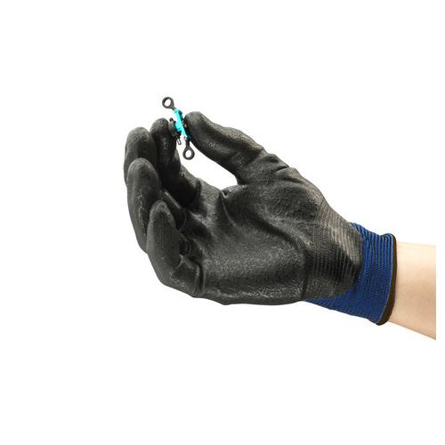 HyFlex&reg; 11816VP090 11-816 Glove, Work, 9, Black/Blue, Knit Wrist Cuff, Foam Nitrile Coating, Nylon/Spandex Lining