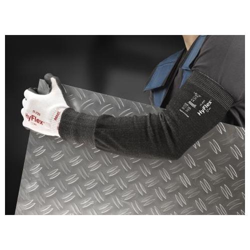 HyFlex&reg; 11250180-N Narrow Cut-Resistant Arm Protection Sleeve With INTERCEPT&trade; Technology, 18 in L, HPPE, Gray