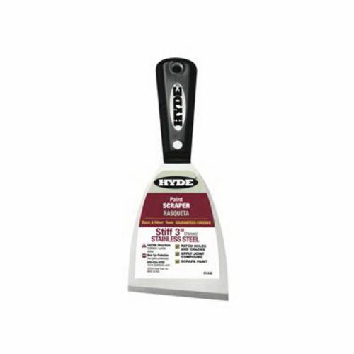 product Hyde® 02150 Heavy Duty Putty Knife, 3-3/4 in L x 1-1/2 in W, High Carbon Steel Blade, Stiff Blade Flexibility