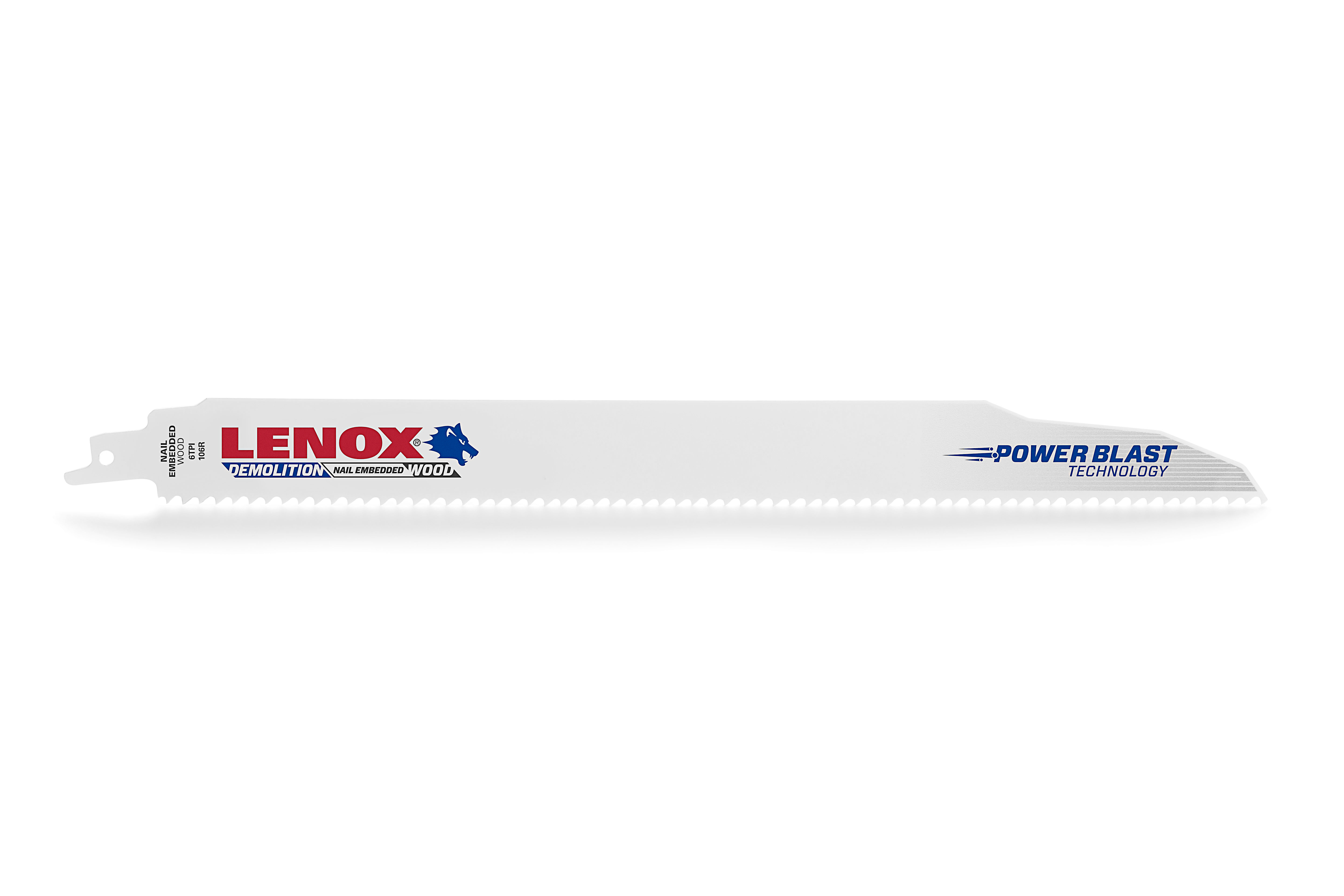 product Lenox® 201726114R Shatter-Resistant Straight Reciprocating Saw Blade, 6 in L x 1 in W, 14 TPI, Universal/Toothed Edge Tang