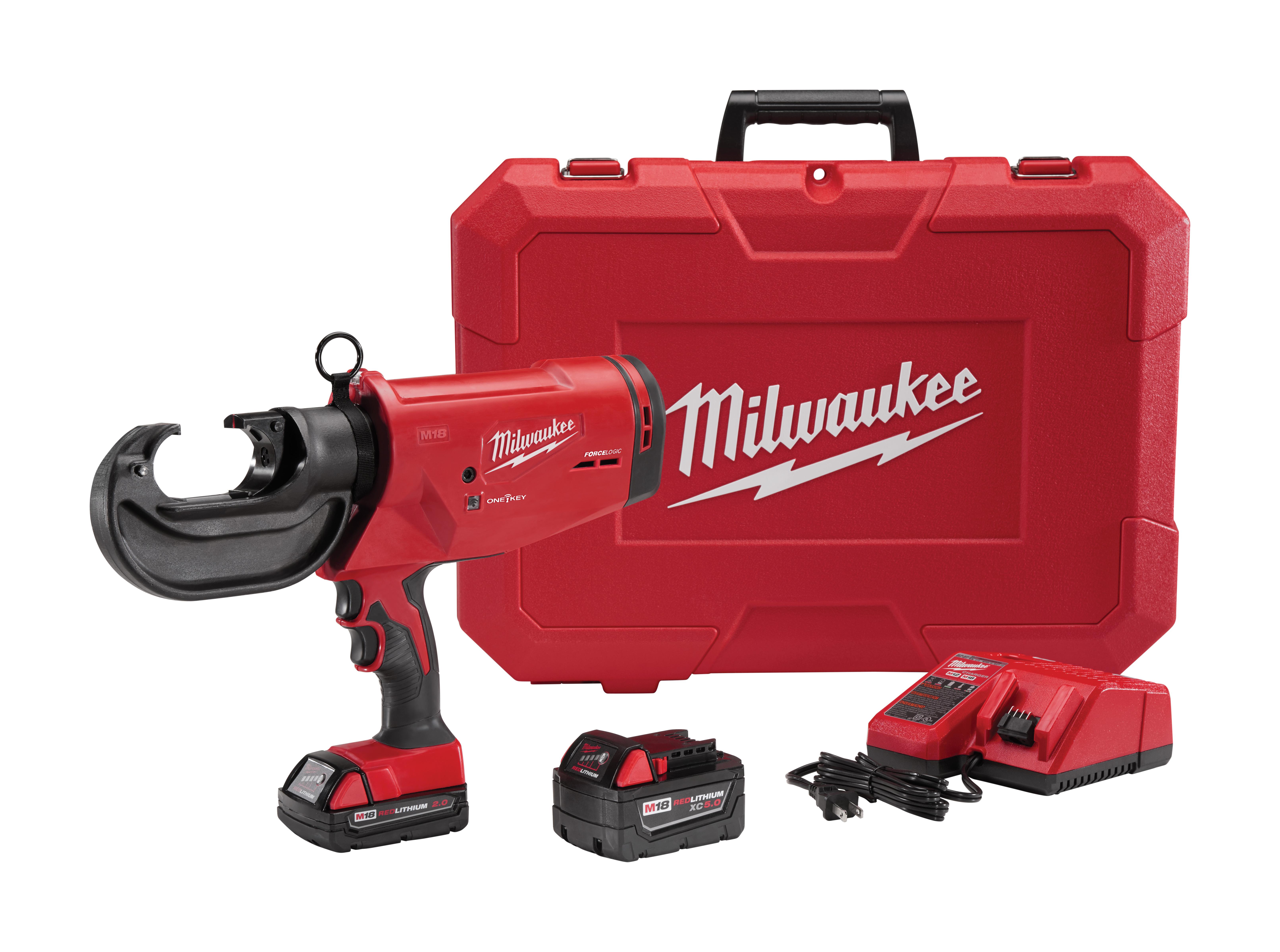 product Milwaukee&reg; 2778-22 Cordless Utility Crimper Kit, 12 ton Crimping, 18 VDC, Li-Ion Battery, 16 in OAL