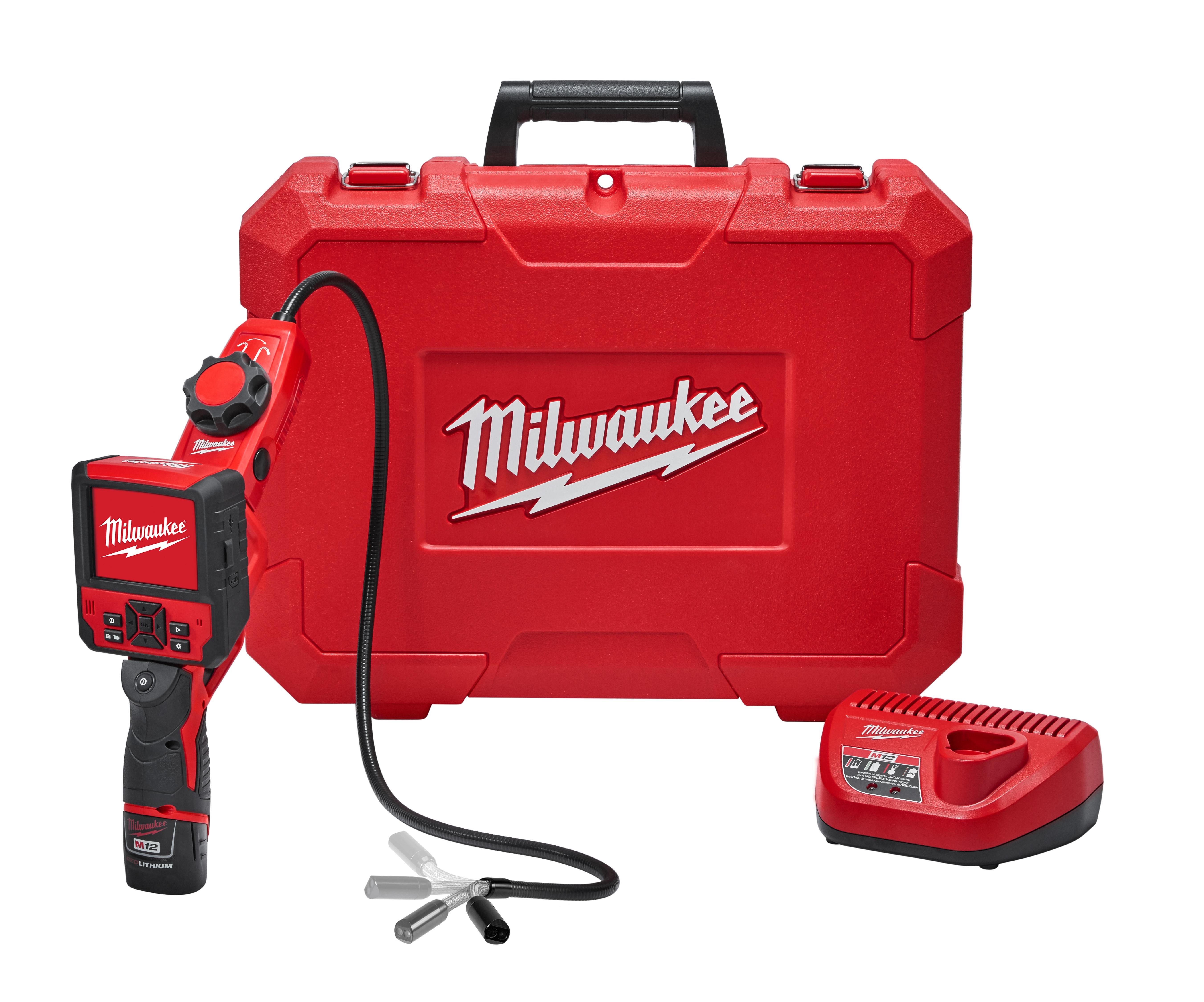 Milwaukee® M12™ 2316-21 Inspection Camera Cable Kit, 9 ft L Probe, 3-1/2 in Wireless LCD Display
