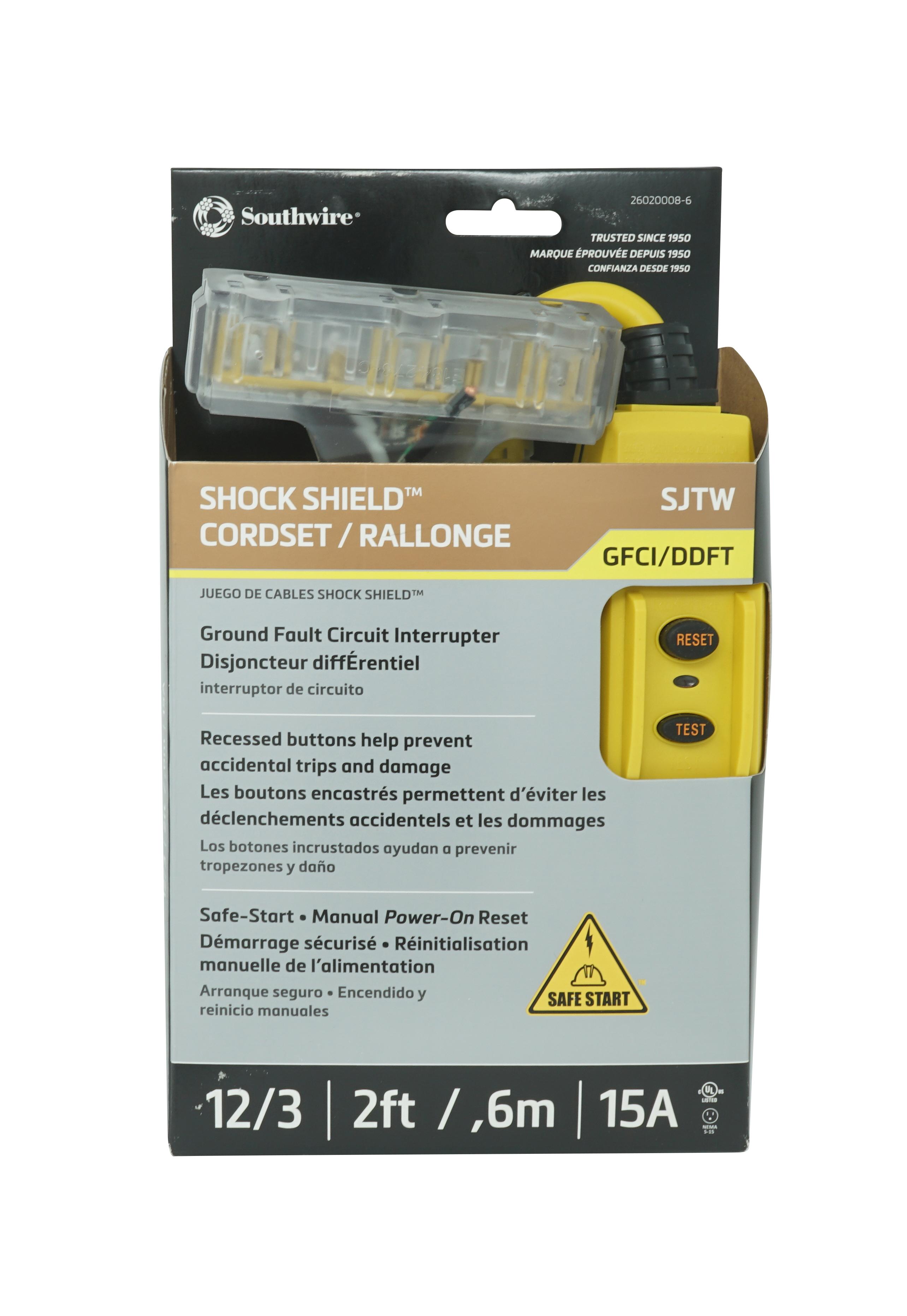 CCI® 02407 SJTW Extension Cord With Lighted End, 15 A/125 VAC, 14/3 AWG, 25 ft L Cord