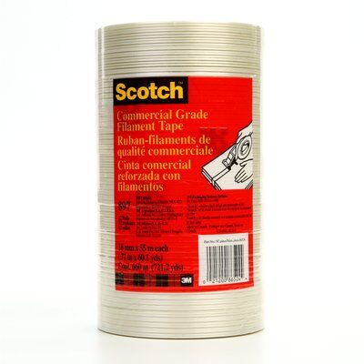 product Scotch® Bi-Directional Filament Tape 8959, Clear, 75 mm x 50 m, 5.7 mil, 12 Roll/Case
