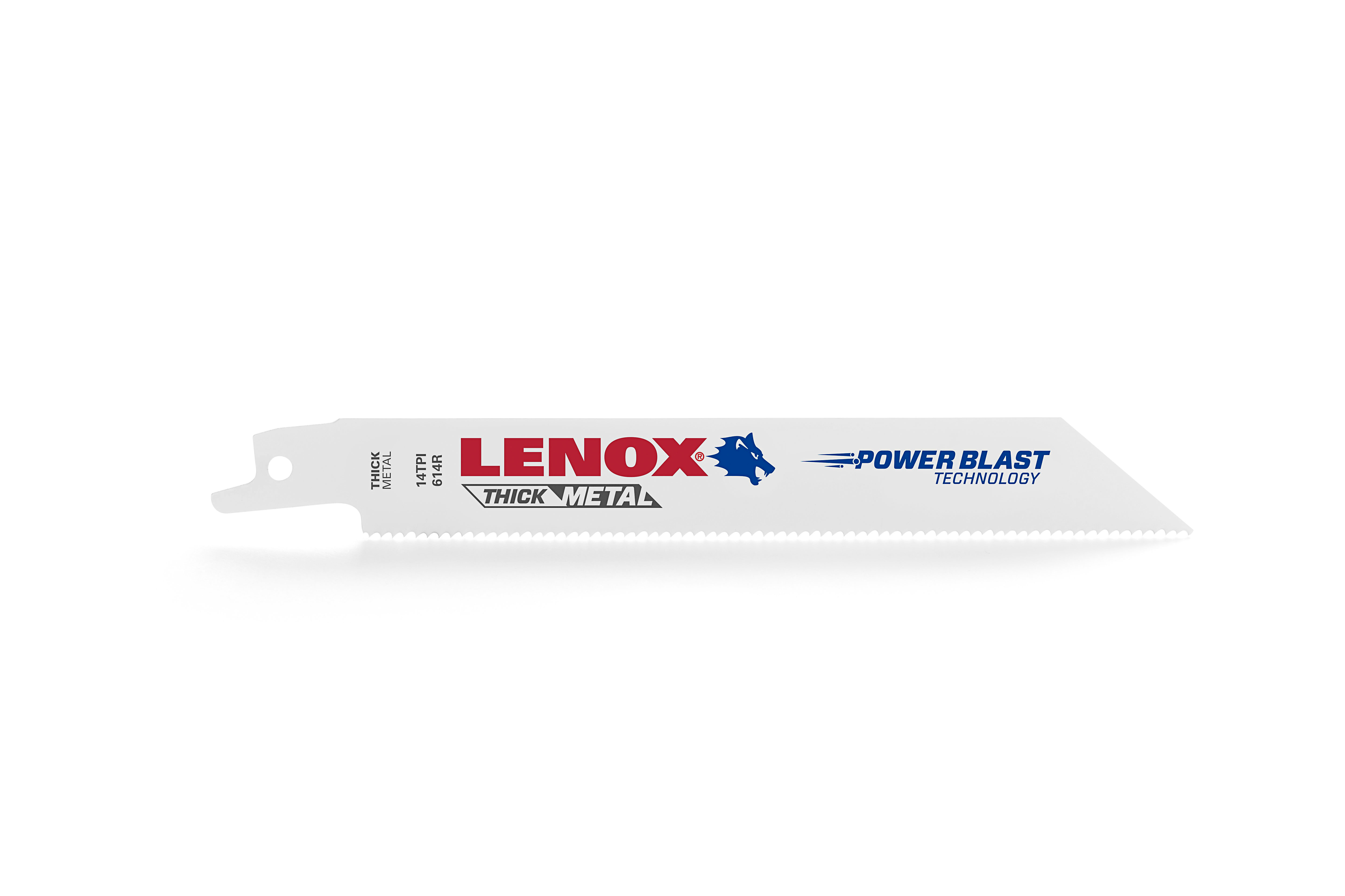 product Lenox® 201789114R Shatter-Resistant Straight Reciprocating Saw Blade, 9 in L x 1 in W, 14 TPI, Universal/Toothed Edge Tang