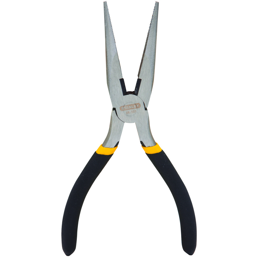 product Klein® D320-41/2C Electronic Midget Chain Nose Plier, Curved Alloy Steel Jaw, 1 in L x 0.406 in W Jaw, 4-3/4 in OAL, 1/16 in W Tip