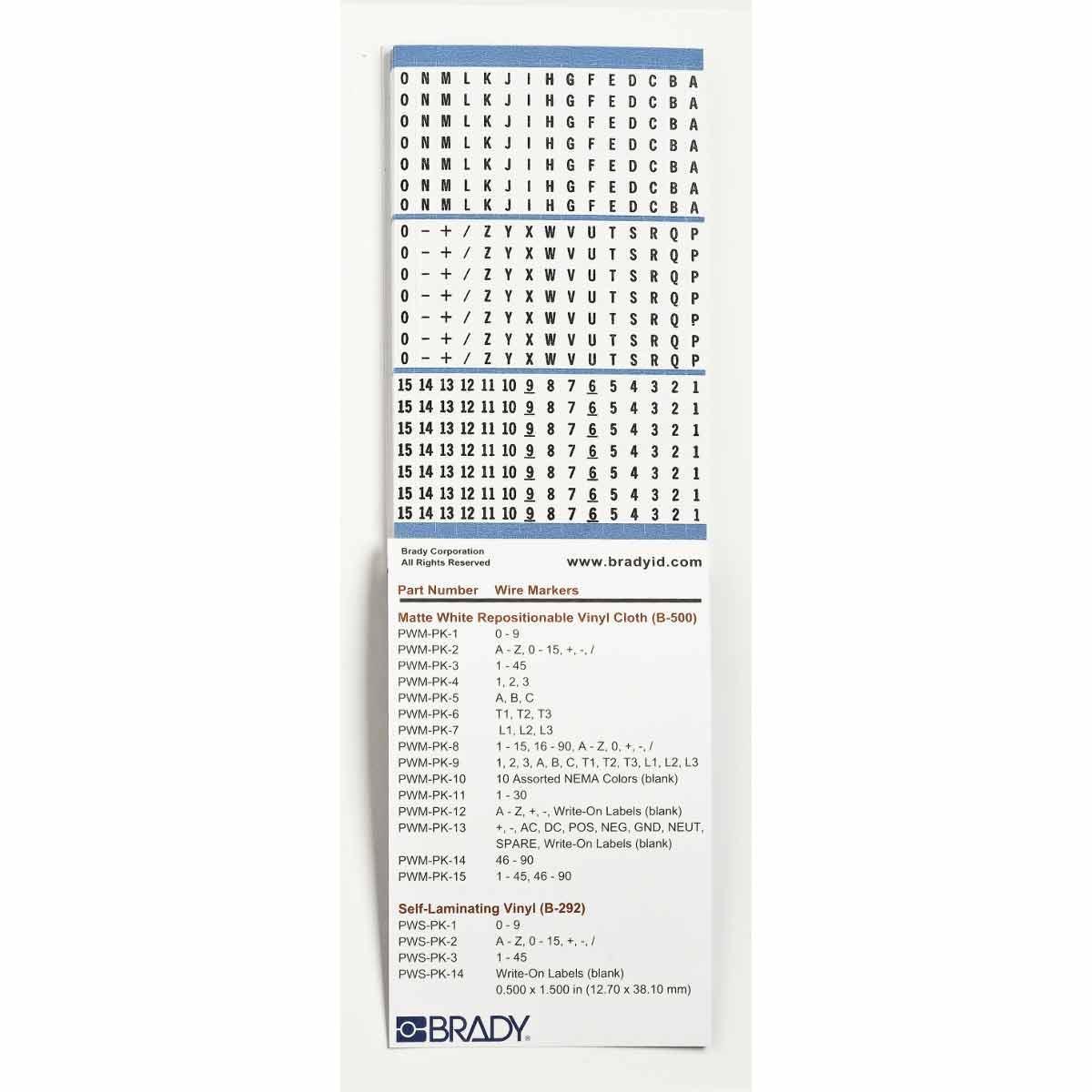slide Brady® PWM-PK-2