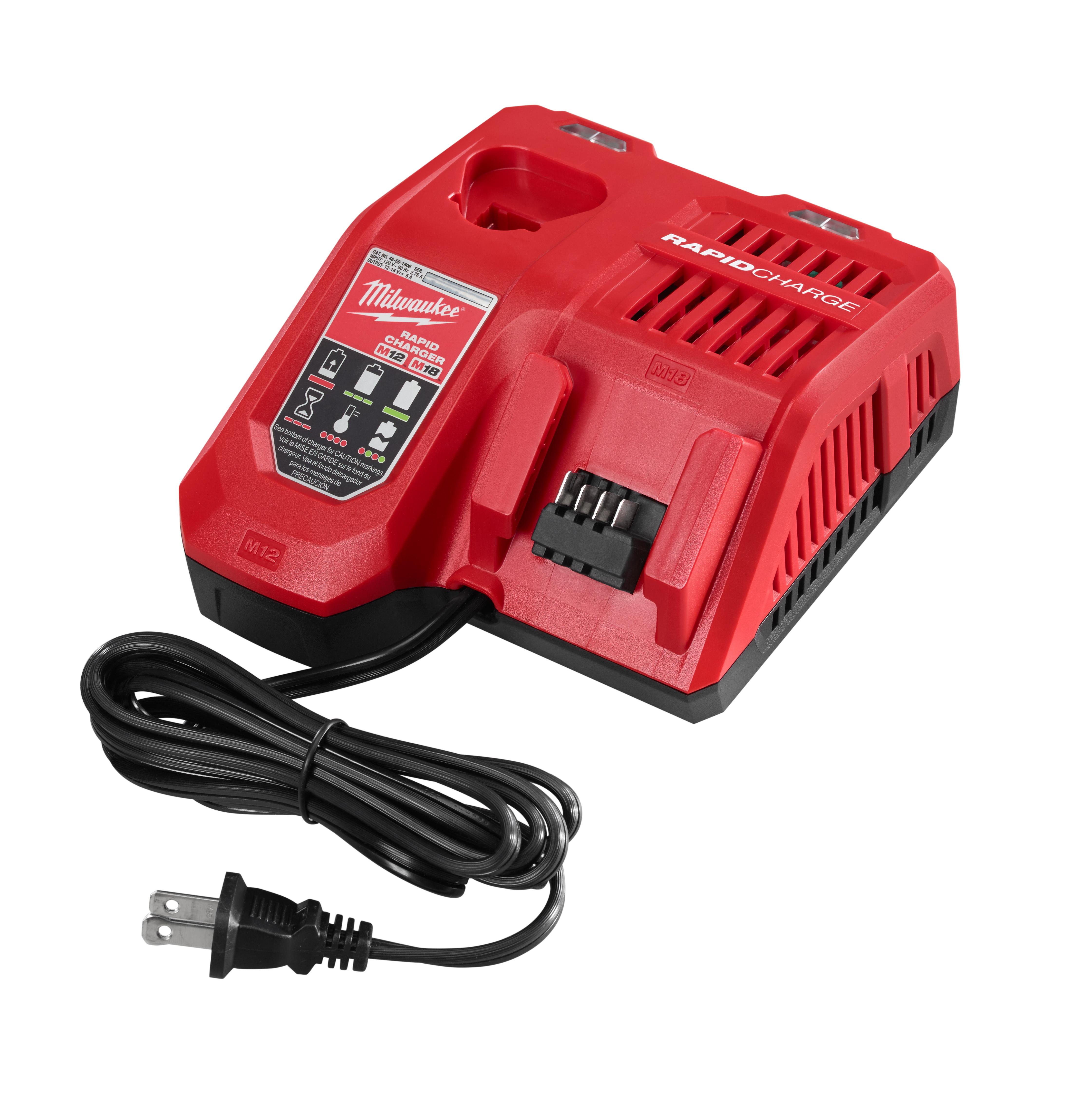product Milwaukee&reg; M18&trade; 48-59-1802 1-Port Dual Bay Simultaneous Rapid Charger, For Use With M18&trade; Li-Ion Battery, Li-Ion Battery, 2 hr Charging