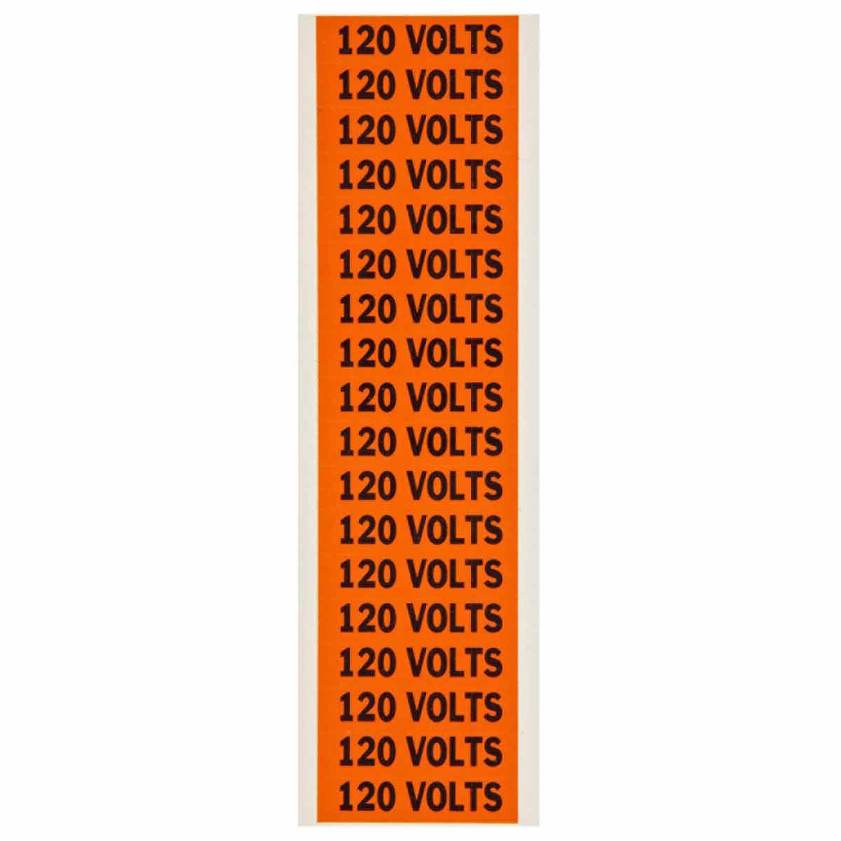 Brady&reg; 44115 A Style Rectangular Removable Rubber-Based Adhesive Conduit and Voltage Marker, 9 in W x 9 in L, 480 VOLTS Legend, Black Legend, Orange Background, B-498 Vinyl Coated Fabric