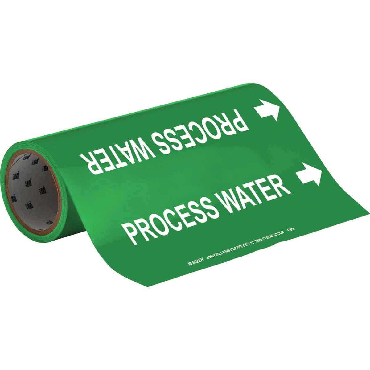 product Brady® 91425 Directional Flow Permanent Acrylic Arrow Tape, White on Green, 30 yd L x 1 in W x 0.004 in THK, B-946 Vinyl