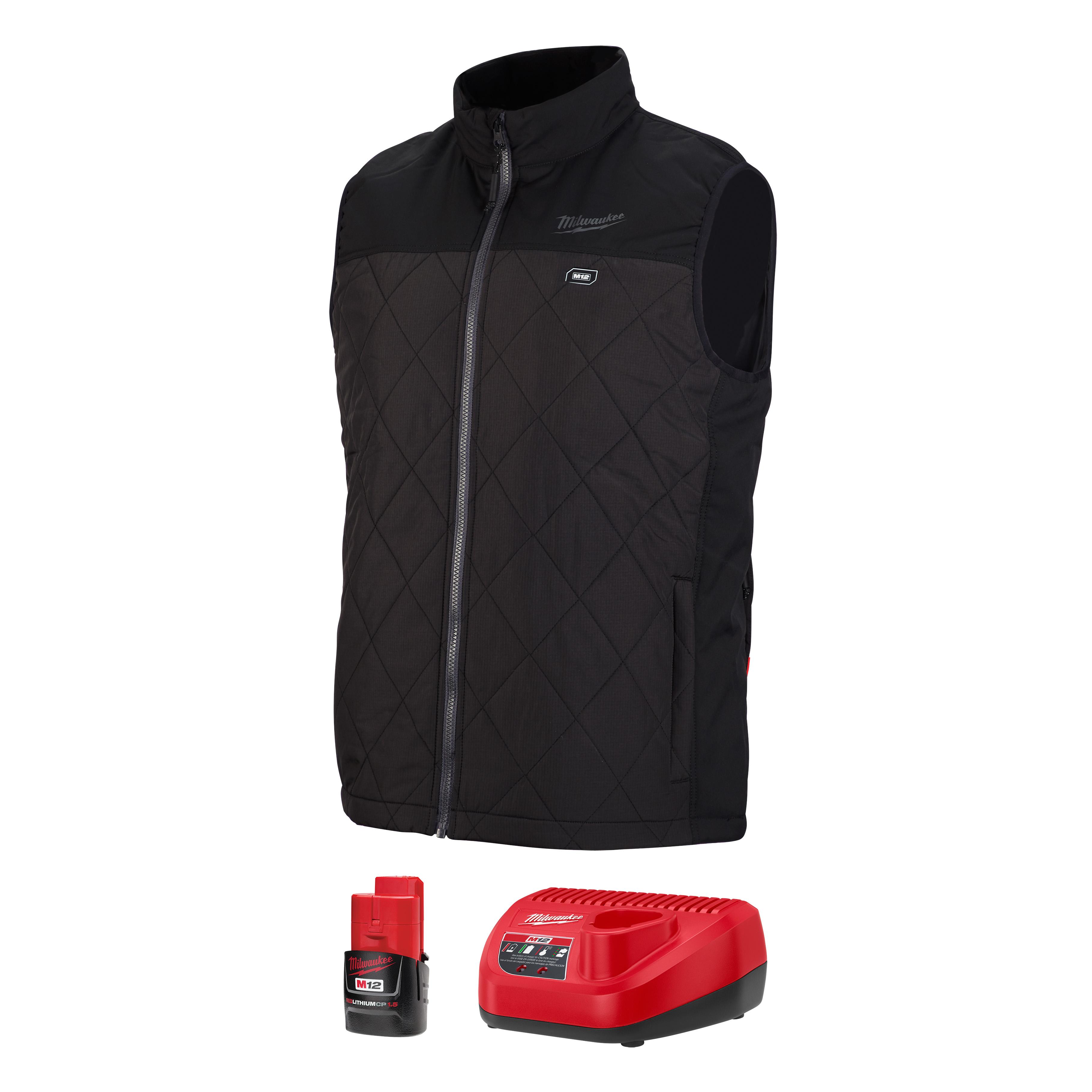 Milwaukee® M12™ 302B-21M Insulated Heated Hoodie Kit, M, Black, Polyester/Brushed Tricot Lining, 40 to 42 in Chest, Resists: Water and Wind