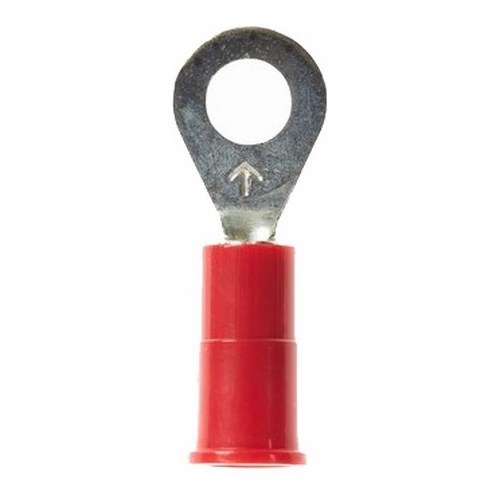 product 3M™ Scotchlok™ Ring Nylon Insulated, 100/bottle, MNG14-14R/SX, standard-style ring tongue fits around the stud, 500/Case