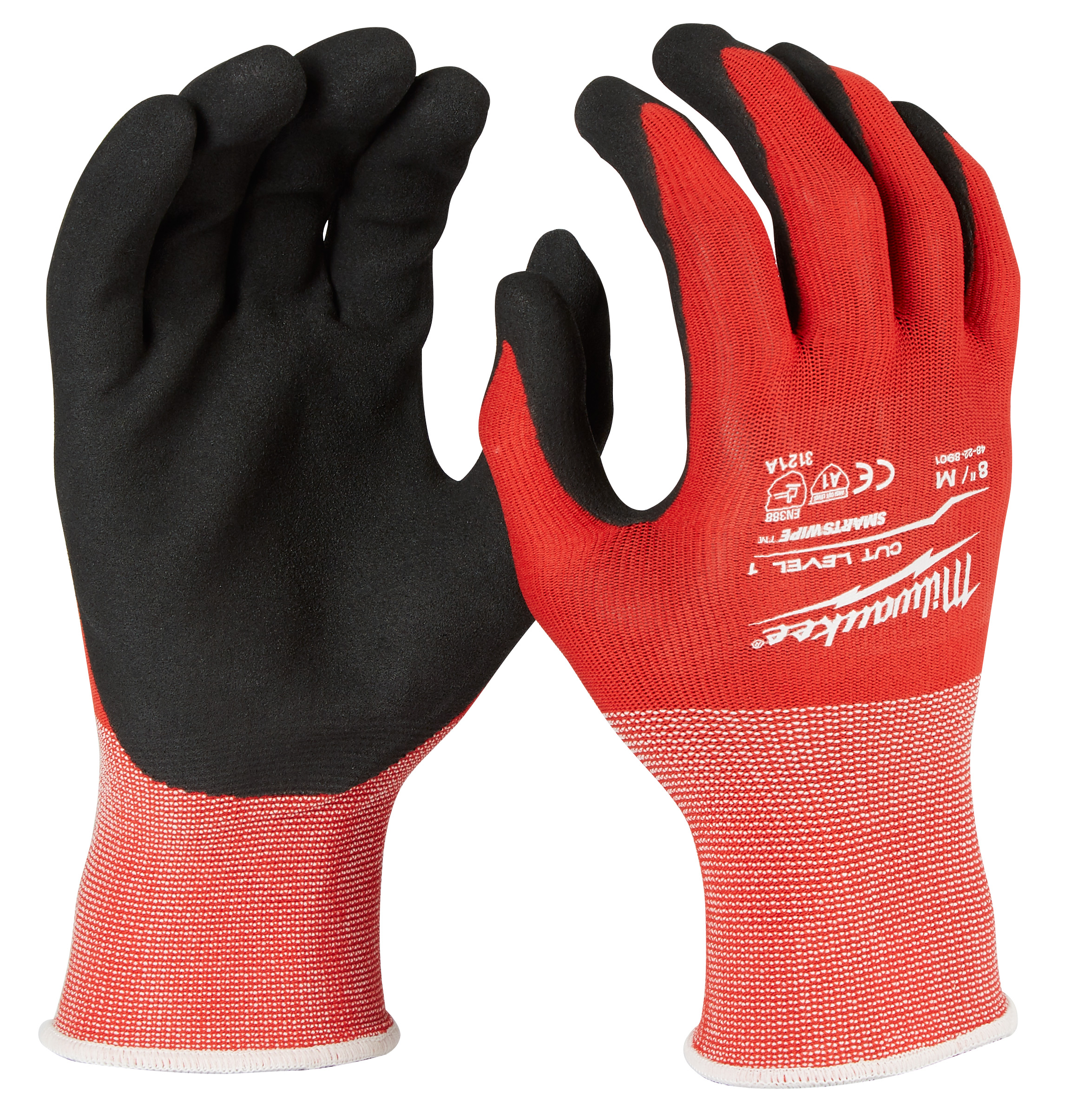 Milwaukee® 48-22-8901 Breathable Unisex Gloves, M, Nylon/Lycra Blend, Knit Cuff, Resists: Cut and Puncture, ANSI Cut-Resistance Level: A1, ANSI Puncture-Resistance Level: 1