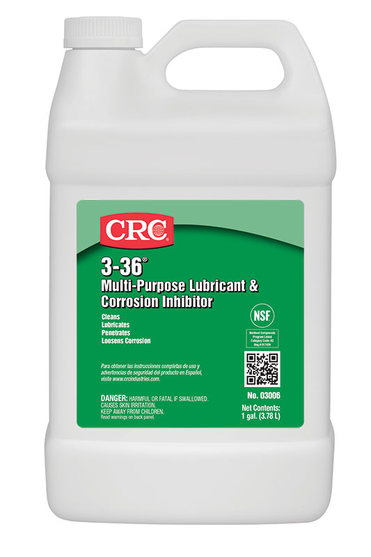 CRC® 03005 3-36® Flammable Multi-Purpose Non-Drying Lubricant and Corrosion Inhibitor, 16 oz Aerosol Can, Liquid Form, Blue/Clear/Green, 0.827