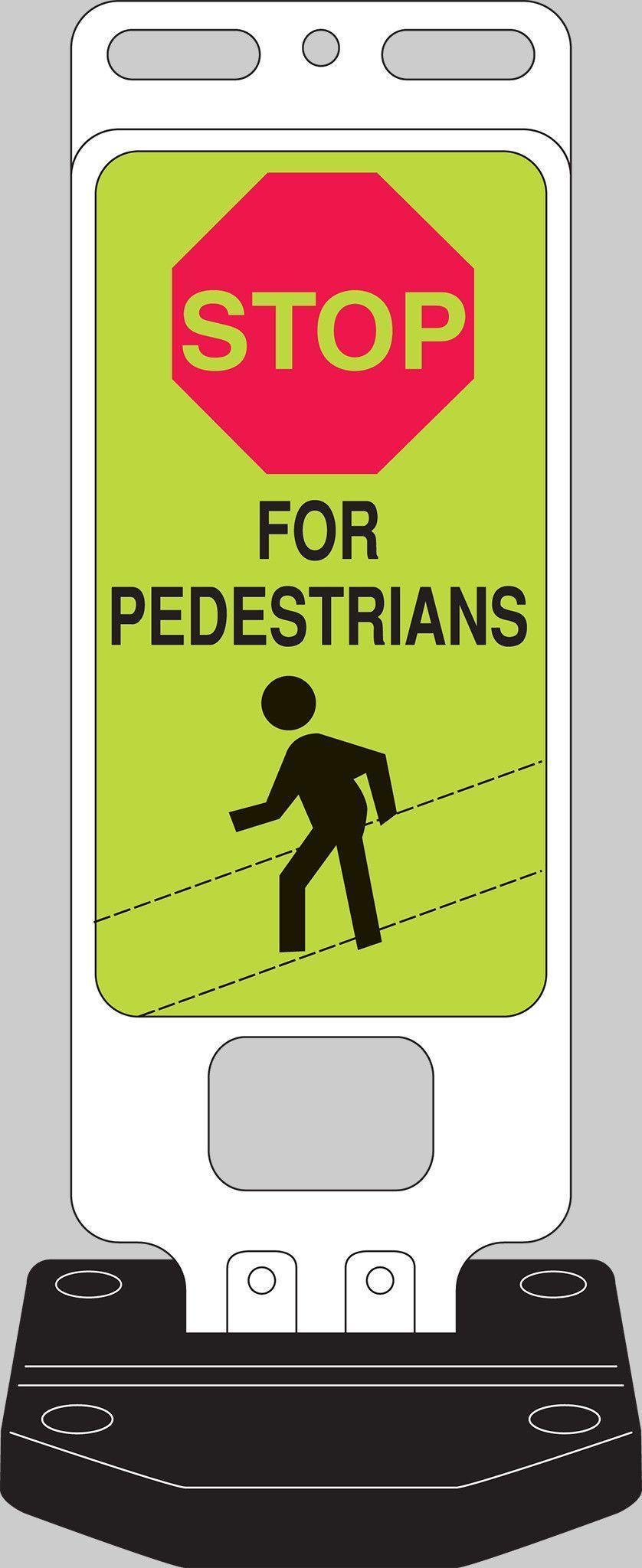 Brady&reg; 103709 Rectangular Crosswalk Safety System, Symbol/Text, B-959 Aluminum, Fastened Mount, 40 in H x 14 in W, Black/Green/Red on White