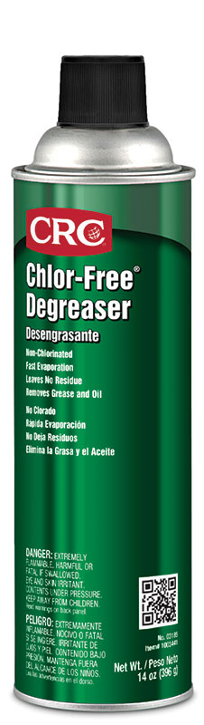 CRC® 03180 Quick-Clean™ Chlorinated Non-Flammable Degreaser, 20 oz Aerosol Can, Strong in High Concentrations Odor/Scent, Clear, Liquid Form