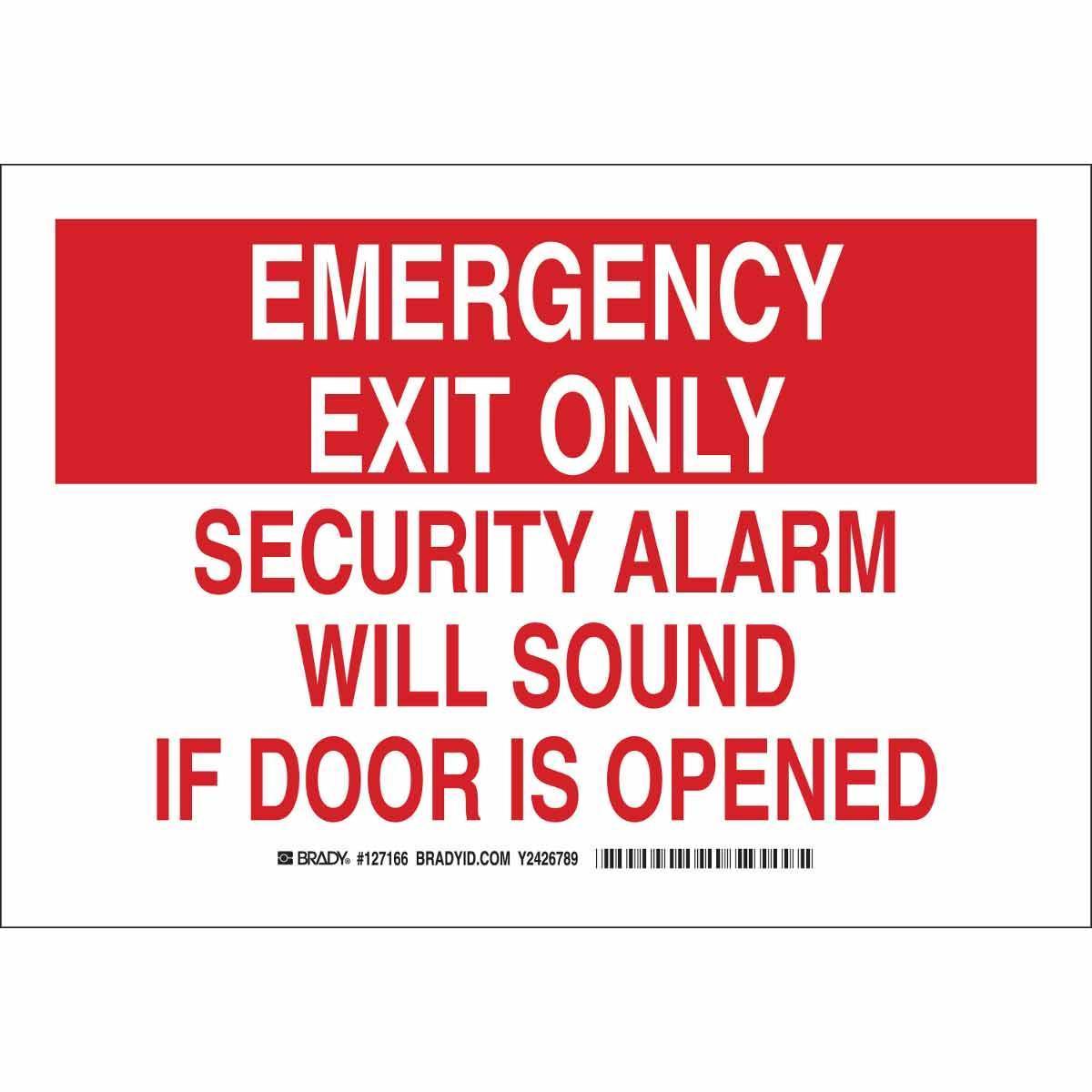 Brady&reg; 25723 Rectangular Fire and Emergency Sign, 10 in H x 7 in W, White on Red, B-401 Polystyrene, Fastened Mount